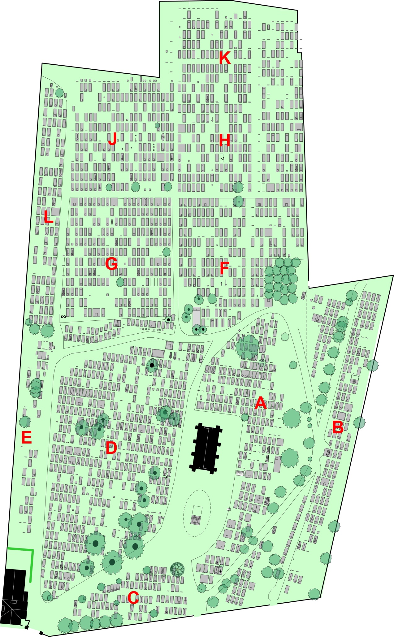 Layout of St Mary's Churchyard, Smallcombe Vale.jpg