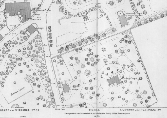 Layout of the cemetery in 1885.png