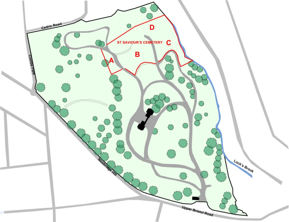 Overall Layout with the area or St Saviour's Cemetery Within Locksbrook Cemetery.jpg