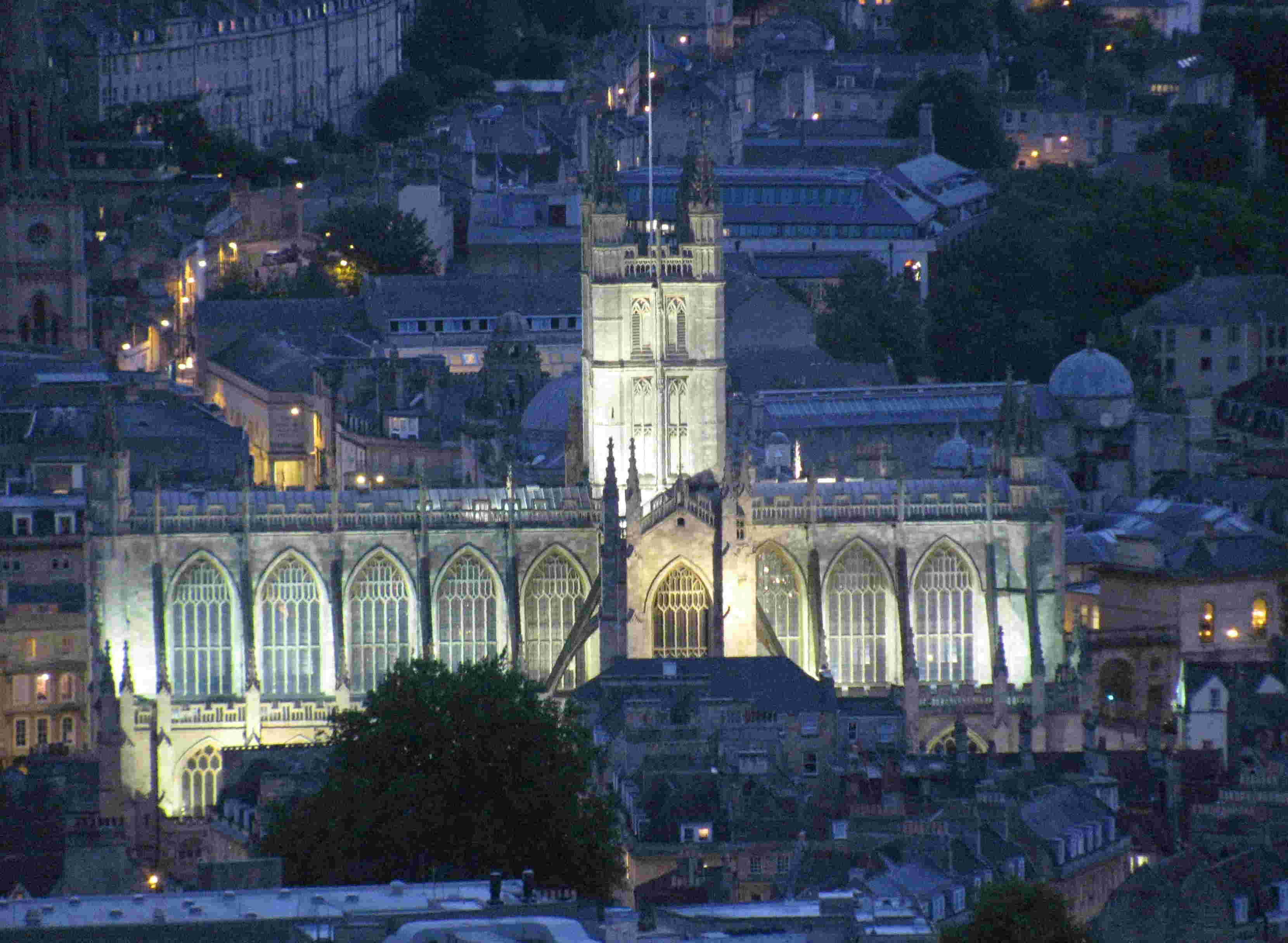 Bath Abbey by night