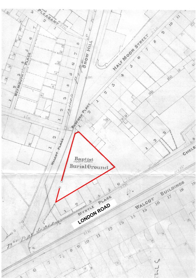 The Location of the first Baptist Burial Ground