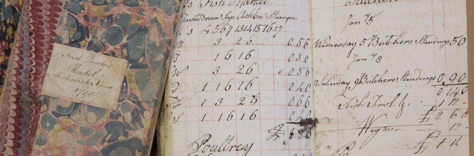 Photograph of 18th century Bath Market accounts