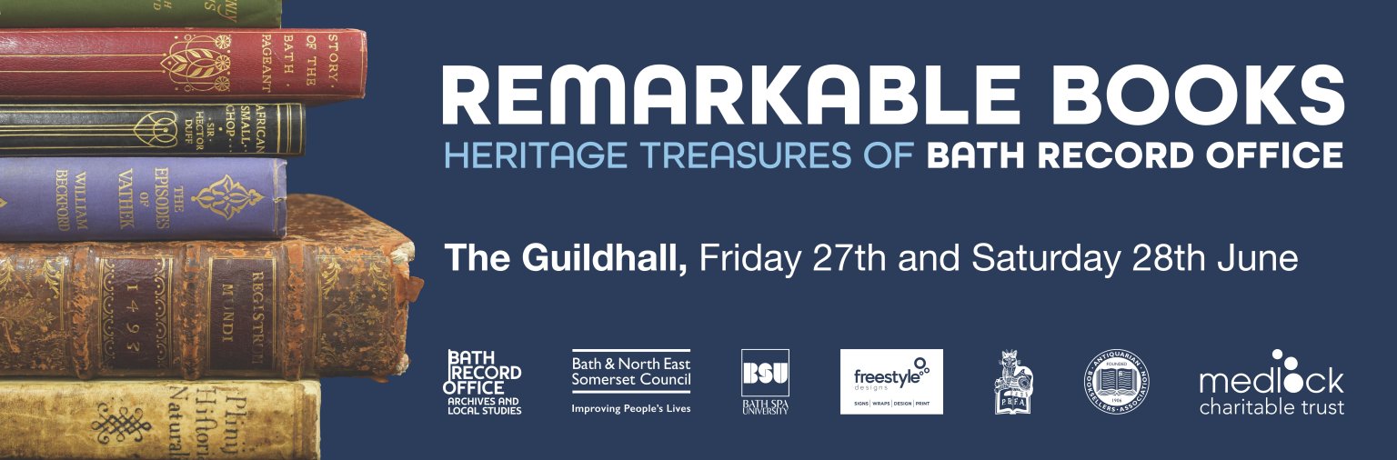 Remarkable Books: Heritage Treasures of Bath Record Office Banner