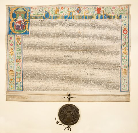 This Elizabethan charter formalised the Corporation and Council of the city, creating the 'Mayor, Aldermen and Citizens of the City of Bath', giving them new powers of governance. It also gave them control of the baths and the Abbey.